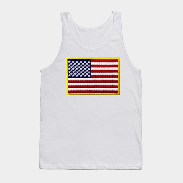 Embroidery American Flag Sticker Tank Top by anacarminda